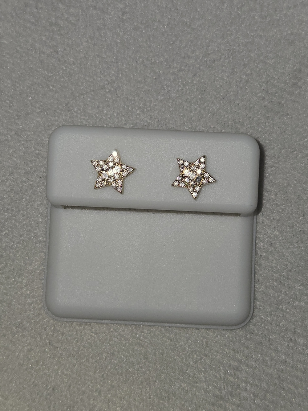 Gold Color Moissanite Star Earrings